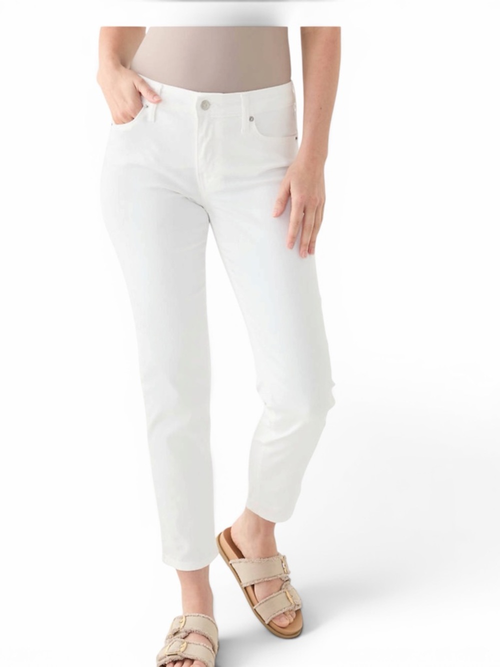 LOFT Mid Rise Kick Crop Slim Jeans